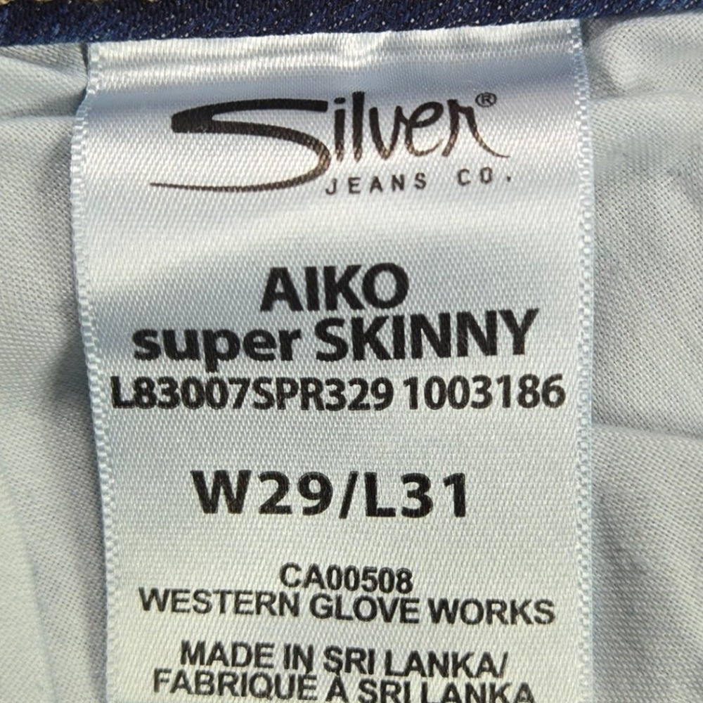 Silver Jeans Co Aiko Super Skinny Womens Dark Wash Denim Indigo 29x31 - Picture 7 of 11